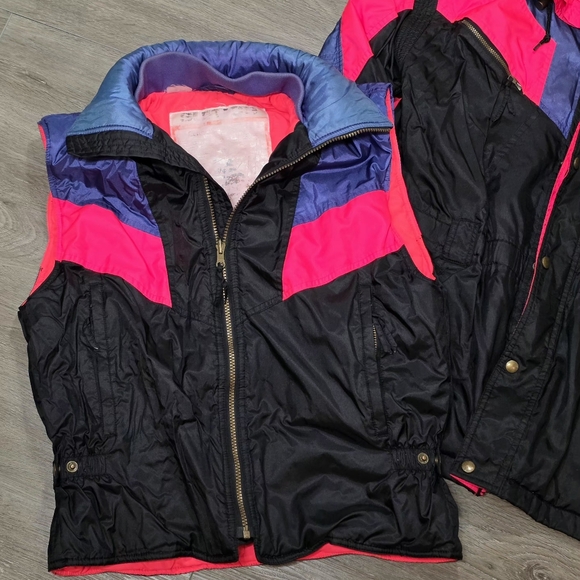 Vintage Sun Ice 3 In 1 Coat Vest Windbreaker Mens S Colorblock  Retro Unisex - Picture 3 of 12
